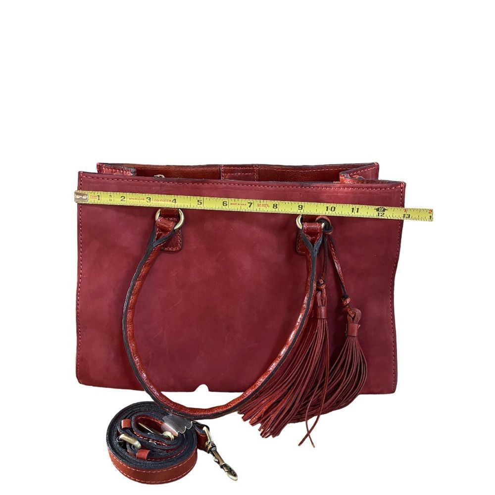 NWOT Patricia Nash maroon suede crossbody handbag-signed by Patricia Nash - Picture 11 of 13